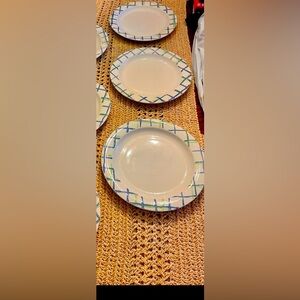 COPY - Pfaltzgraff "Cloverhill" Blue & Green Plaid Dinner Plates